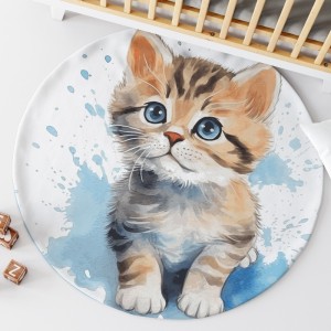 Ensemble Coupon Tapis Rond Chaton + 2 coussins Mercerie des Princesses