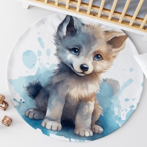 ENsemble Coupon Tapis Rond Louveteau + 2 coussins Mercerie des Princesses