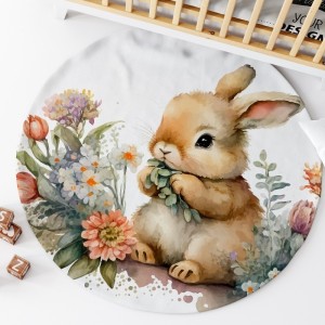 Ensemble Coupon Tapis Rond Lapinou + 2 coussins Mercerie des Princesses