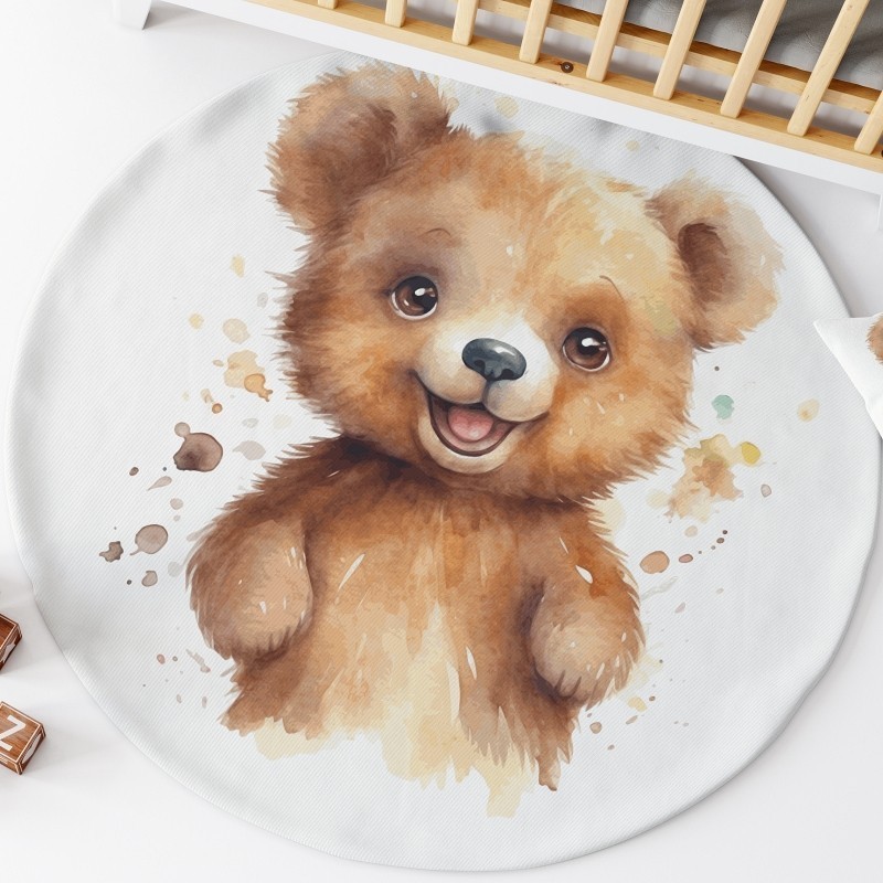 Ensemble Coupon Tapis Rond Ourson + 2 coussins Mercerie des Princesses