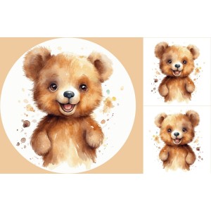  Ensemble Coupon Tapis Rond Ourson + 2 coussins Mercerie des Princesses