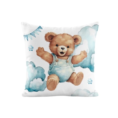 Ensemble Coupon Tapis Rond Ourson Dans Les Airs + 2 coussins Mercerie des Princesses