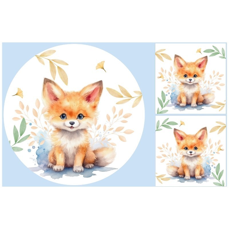 Ensemble Coupon Tapis Rond Renardeau + 2 coussins Mercerie des Princesses