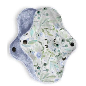  Coupon Fleurs sauvages Bleu pour la Création de Serviettes Hygiéniques Lavables de Qualité Oeko-Tex Mercerie des Princesses