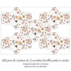  Coupon Fleurs vertes pour la Création de Serviettes Hygiéniques Lavables de Qualité Oeko-Tex Mercerie des Princesses