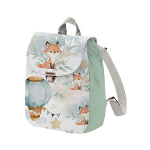 Panneau pour Sac à Dos maternelle Enfant Lovely Fox Celadon à réaliser soi-même Mercerie des Princesses