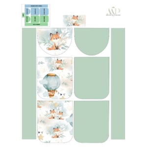  Panneau pour Sac à Dos maternelle Enfant Lovely Fox Celadon à réaliser soi-même Mercerie des Princesses