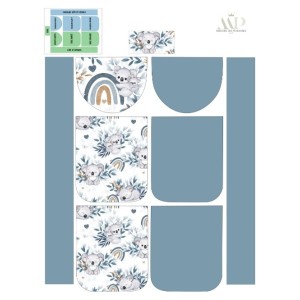  Panneau pour Sac à Dos maternelle Enfant Koala Bleu à réaliser soi-même Mercerie des Princesses