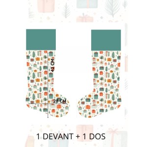  Panneau à Coudre pour Chaussette de Noël Cadeaux - 100% coton Oeko-Tex Mercerie des Princesses