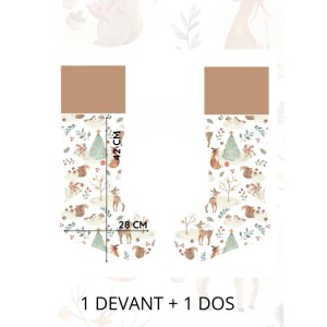 Panneau à Coudre pour Chaussette de Noël Forêt de Noël - 100% coton Oeko-Tex Mercerie des Princesses