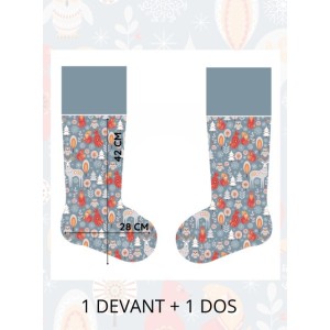  Panneau à Coudre pour Chaussette de Noël Scandinave - 100% coton Oeko-Tex Mercerie des Princesses