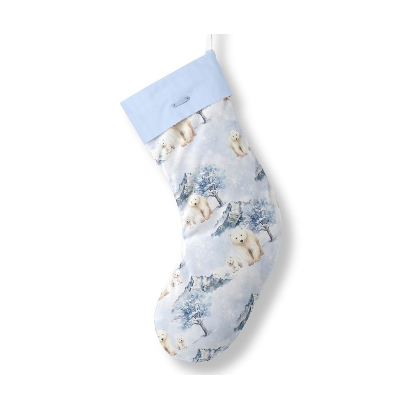 Panneau à Coudre pour Chaussette de Noël Ours Polaire - 100% coton Oeko-Tex Mercerie des Princesses