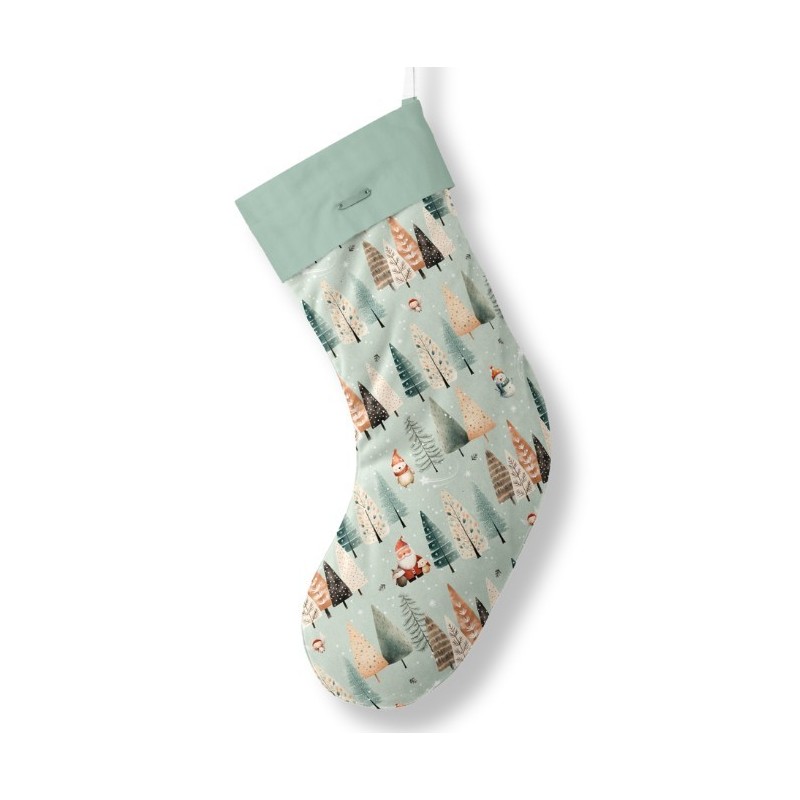 Panneau à Coudre pour Chaussette de Noël Forêt - 100% coton Oeko-Tex Mercerie des Princesses