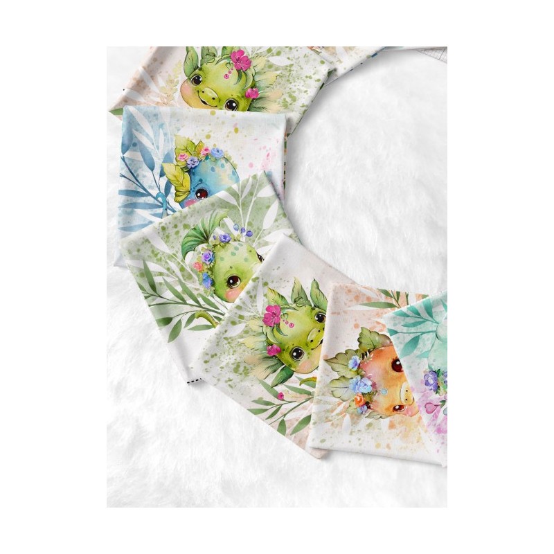 Coupon Lingettes Petits Dragons coton imprimé à réaliser soi-même  - Certifié Oeko-Tex®