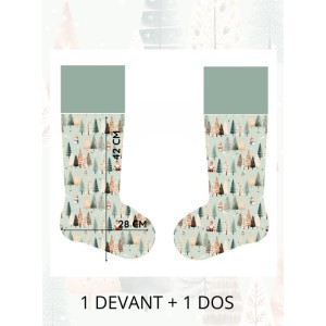  Panneau à Coudre pour Chaussette de Noël Forêt - 100% coton Oeko-Tex Mercerie des Princesses