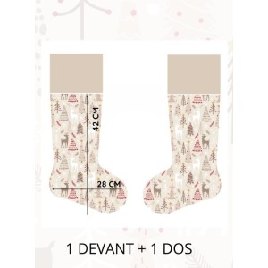Panneau à Coudre pour Chaussette de Noël Forêt D'hiver - 100% coton Oeko-Tex Mercerie des Princesses