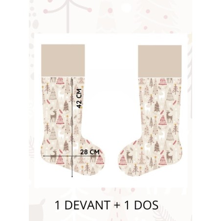 Panneau à Coudre pour Chaussette de Noël Forêt D'hiver - 100% coton Oeko-Tex Mercerie des Princesses