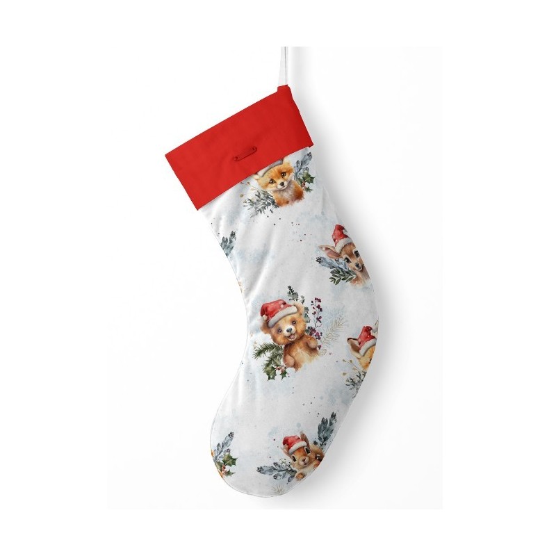 Panneau à Coudre pour Chaussette de Noël Animaux de Noël - 100% coton Oeko-Tex Mercerie des Princesses