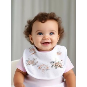 Coupon Bavoir Tortue & Méduse – Bébé 3-12 mois – Coton Oeko-Tex® à coudre soi-même