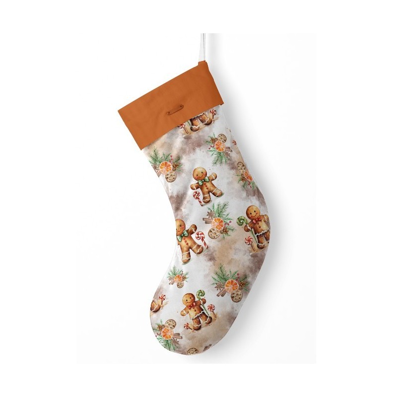Panneau à Coudre pour Chaussette de Noël Pain D'épice - 100% coton Oeko-Tex Mercerie des Princesses