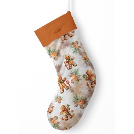Panneau à Coudre pour Chaussette de Noël Pain D'épice - 100% coton Oeko-Tex Mercerie des Princesses
