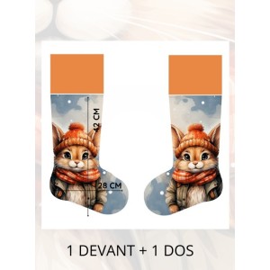  Panneau à Coudre pour Chaussette de Noël Lapin - 100% coton Oeko-Tex Mercerie des Princesses