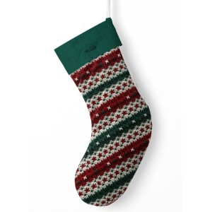  Panneau à Coudre pour Chaussette de Noël Tricoté Rouge & Vert- 100% coton Oeko-Tex Mercerie des Princesses