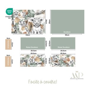  Panneau de couture Protège Carnet de Santé - Motif Koala Bleu - Animaux DIY - Tissu Patron pour création naissance Mercerie des