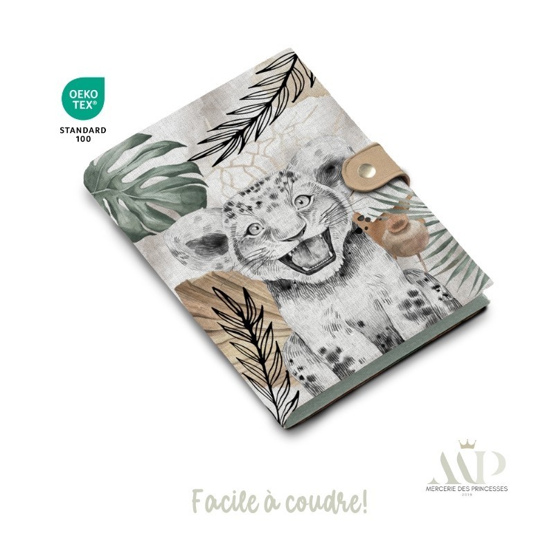 Panneau de couture Protège Carnet de Santé - Motif Savane Africaine DIY - Tissu Patron pour création naissance Mercerie des Prin