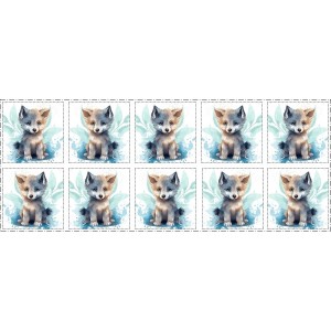 Coupon Lingettes Louveteau coton imprimé à réaliser soi-même  - Certifié Oeko-Tex®