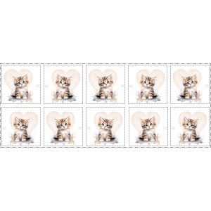 Coupon Lingettes Cute Kitty coton imprimé à réaliser soi-même  - Certifié Oeko-Tex®
