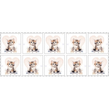 Coupon Lingettes Cute Kitty coton imprimé à réaliser soi-même  - Certifié Oeko-Tex®