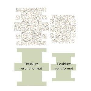  Panneau de tissu – Duo de trousses de toilette “Fraises des bois” – coton Oeko-tex® 153g/m² Mercerie des Princesses