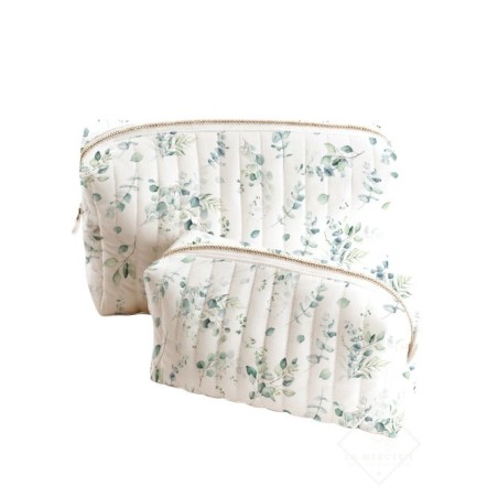 Panneau de tissu – Duo de trousses de toilette “Eucalyptus” – coton Oeko-tex® 153g/m² Mercerie des Princesses