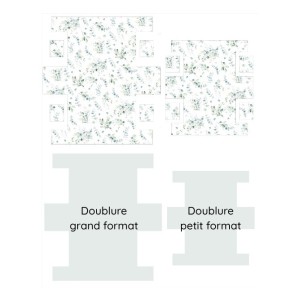  Panneau de tissu – Duo de trousses de toilette “Eucalyptus” – coton Oeko-tex® 153g/m² Mercerie des Princesses