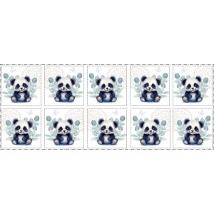 Coupon Lingettes Panda coton imprimé à réaliser soi-même  - Certifié Oeko-Tex®