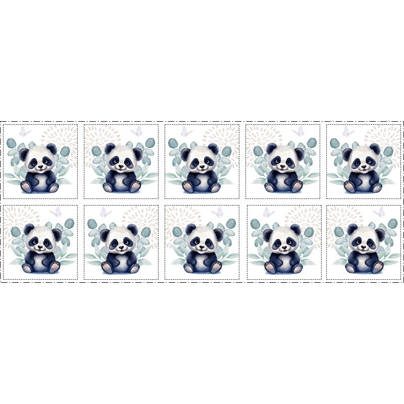 Coupon Lingettes Panda coton imprimé à réaliser soi-même  - Certifié Oeko-Tex®