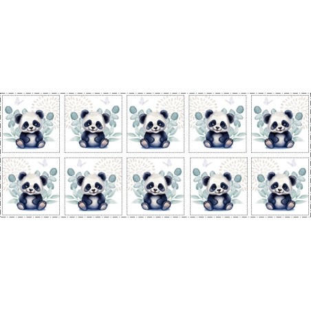 Coupon Lingettes Panda coton imprimé à réaliser soi-même  - Certifié Oeko-Tex®