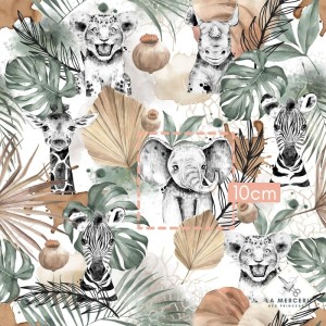  Tissu coton imprimé pour enfants Savane Africaine  - Certifié Oeko-Tex® Mercerie des Princesses