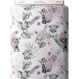 Tissu coton imprimé pour enfants Savane Parme- Certifié Oeko-Tex® Mercerie des Princesses