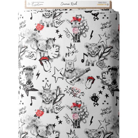 Tissu coton imprimé pour enfants Savane Rock- Certifié Oeko-Tex® Mercerie des Princesses