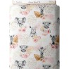 Tissu coton imprimé pour enfants Savane Rose et Or- Certifié Oeko-Tex® Mercerie des Princesses