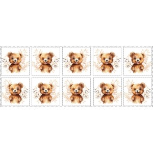 Coupon Lingettes Ourson coton imprimé à réaliser soi-même  - Certifié Oeko-Tex®