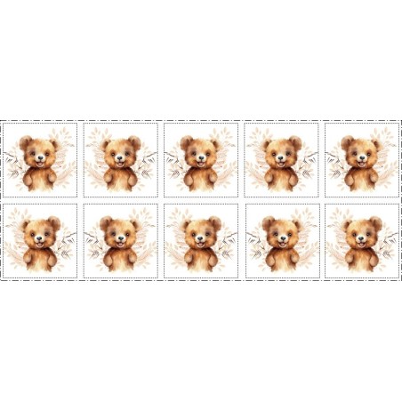 Coupon Lingettes Ourson coton imprimé à réaliser soi-même  - Certifié Oeko-Tex®