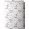 Tissu coton imprimé pour enfants Eléphanteau à plumes rose - Certifié Oeko-Tex® Mercerie des Princesses