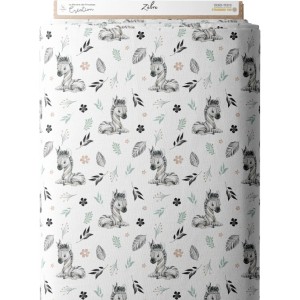 Tissu coton imprimé pour enfants Zèbre à plumes- Certifié Oeko-Tex® Mercerie des Princesses