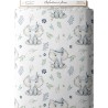 Tissu coton imprimé pour enfants Eléphanteaux bleus à plumes - Certifié Oeko-Tex® Mercerie des Princesses