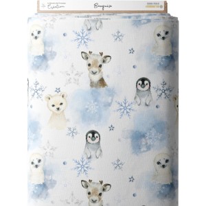 Tissu coton imprimé pour enfants Banquise - Certifié Oeko-Tex® Mercerie des Princesses
