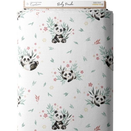 Tissu coton imprimé pour enfants Baby Panda - Certifié Oeko-Tex® Mercerie des Princesses