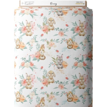 Tissu coton imprimé pour enfants Bunny - Certifié Oeko-Tex® Mercerie des Princesses